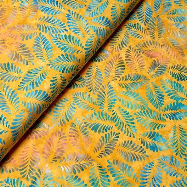 ORANGE PETROL - Chrome - Batikstoff aus Indonesien